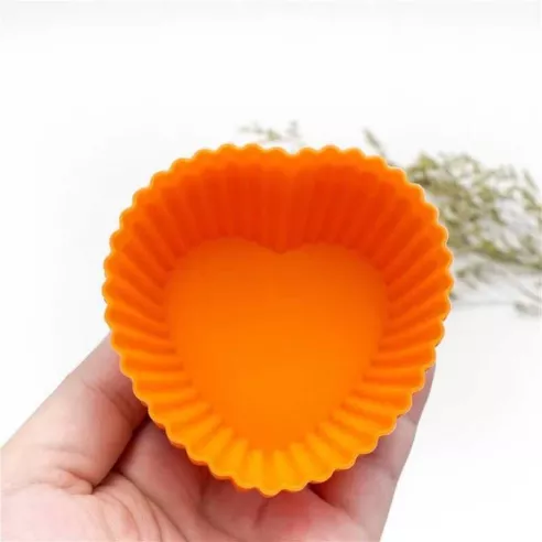 Molde de Silicon para Cupcake de Corazones, Set de 6 Unidades TIPS 6C061