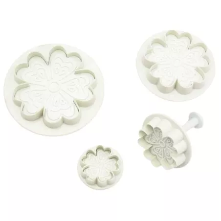 Marcador de Plastico de Flor de Relieve con Expulsor, Set de 4 Unidades TIPS ZN2089