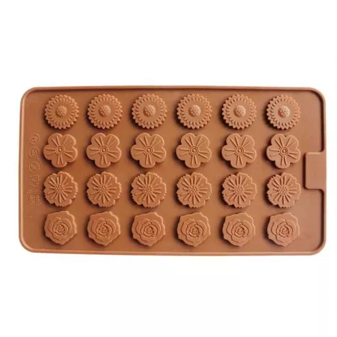 Molde de Silicon de Flores Surtidas de 24 Cavidades TIPS RRA02-147