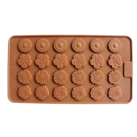 Molde de Silicon de Flores Surtidas de 24 Cavidades TIPS RRA02-147