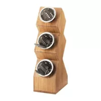 Porta Cubiertos de 3 Niveles con Base de Madera de 17 x 23 x 56 Centimetros MASTER CHEF 6142R