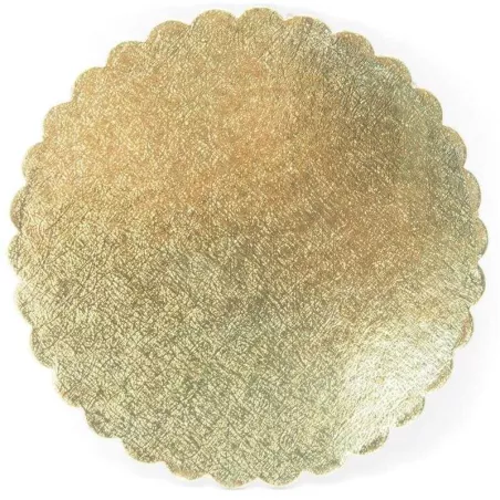 Base de Carton Redondo Ondulado de 35 Centimetros de Color Dorado TIPS DGD038G