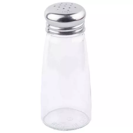 Salero y Pimentero Redondo con Tapa Plateada de 3 Onzas TABLECRAFT 132S&P-2