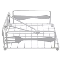 Servilletero de Metal Cuadrado con Leyenda de Familia de Color Blanco SIN ASIGNAR HP02-683H