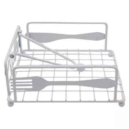 Servilletero de Metal Cuadrado con Leyenda de Familia de Color Blanco SIN ASIGNAR HP02-683H