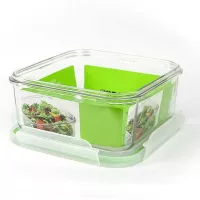 Contenedor de Vidrio Cuadrado Hermetico de 320 Mililitros TIPS A-172-01 2