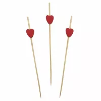 Pincho Decorado de Corazon de 12 Centimetros, Paquete de 50 Unidades TIPS RRA30-08