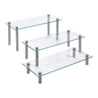 Base Exhibidora Acrilica Transparente con 3 Niveles de 48 x 15 x 6 Centimetros MASTER CHEF 1040N