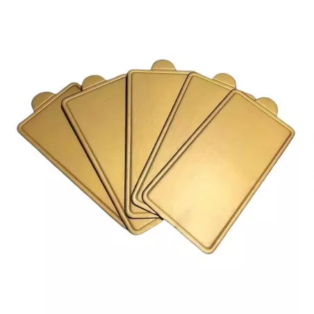 Base de Carton Rectangular de 10 x 6 Centimetros de Color Dorado, Paquete de 100 Unidades TIPS DGD086