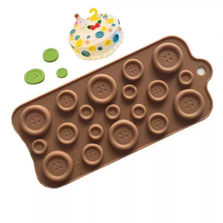 Molde de Silicon de Botones de Camisa de 19 Cavidades MASTER CHEF 108