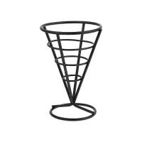 Canasta Conica de Alambre para Snacks de 10 x 15 Centimetros de Color Negro TIPS TCW-027