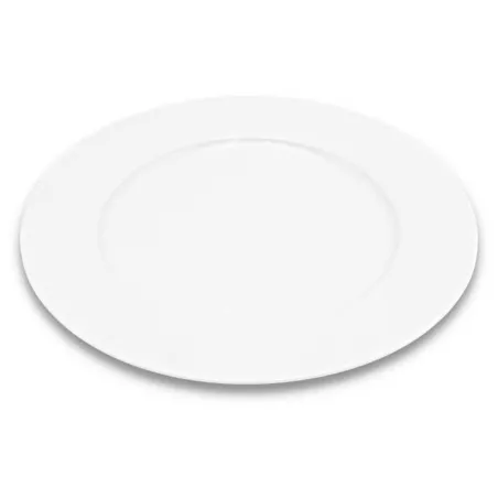 Plato Redondo de Ceramica con Borde Ancho de 10-1/2 Pulgadas, Color Blanco BELLARTE PL10