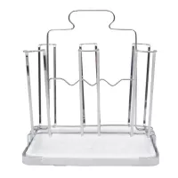 Porta Vasos Metalico Plateado de 6 Compartimientos SIN ASIGNAR 1575 SILVER