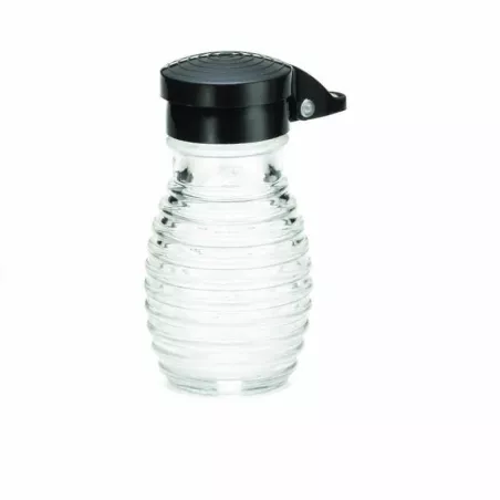 Salero & Pimentero de Vidrio con Tapa Negra de 2 Onzas TABLECRAFT BH2MPBK