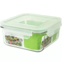 Contenedor de Vidrio Cuadrado Hermetico de 800 Mililitros TIPS A-172-03