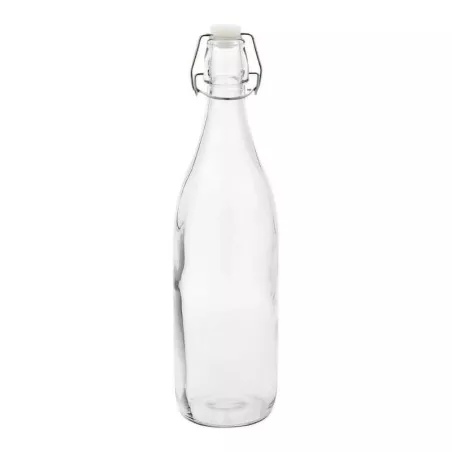 Botella de Vidrio con Abrazadera de 1000 Mililitros VETRO LXG-003