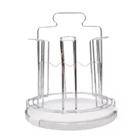 Porta Vasos Redondo Metalico de 6 Compartimientos SIN ASIGNAR 1574 SILVER