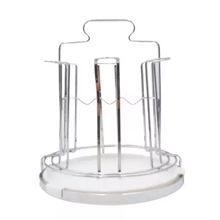 Porta Vasos Redondo Metalico de 6 Compartimientos SIN ASIGNAR 1574 SILVER