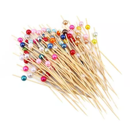 Pincho de Bolas de Bambu 12 Centimetros, Paquete de  50 Unidades TIPS ARK25-45