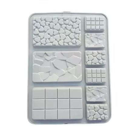 Molde de Silicon de Barras con Texturas de 9 Cavidades TIPS ZNP-008