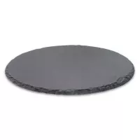 Plato Redondo de Piedra de 30 Centimetros de Color Negro TIPS RSD01-23