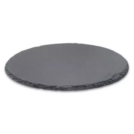 Plato Redondo de Piedra de 30 Centimetros de Color Negro TIPS RSD01-23