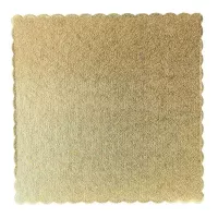 Base de Carton Cuadrada Ondulada de 40 Centimetros de Color Dorado, Paquete de 5 Unidades TIPS DGD044G