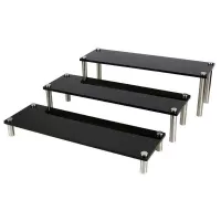 Base Exhibidora Acrilica de Color Negro con 3 Niveles de 48 x 15 x 6 Centimetros MASTER CHEF 1040K