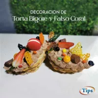 Decoracion Torta de Bigote y Falso Coral TIPS RA0000343