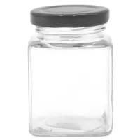 Frasco de Vidrio Cuadrado con Tapa Negra de 100 Mililitros TIPS A-161-04