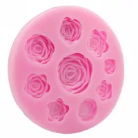 Molde para Fondant Diseno de Rosas, 9 Cavidades TIPS 030-85