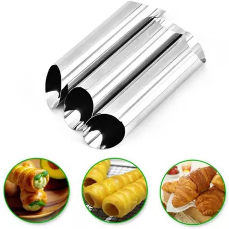 Molde de Acero Inoxidable para Canuto, Set de 3 Unidades TIPS B-058