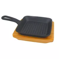 Sarten Cuadrado de Hierro Fundido con Base de 6.25 Pulgadas TIPS B-007