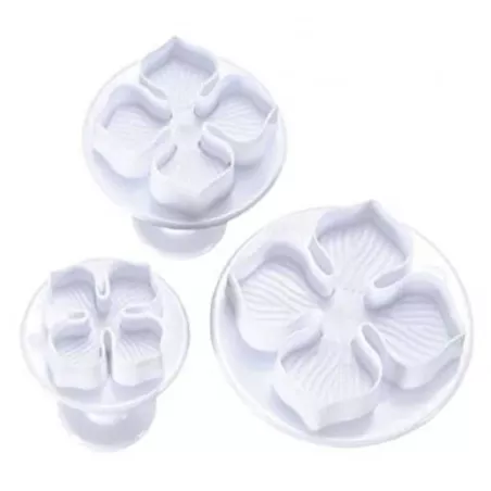 Marcador de Plastico de Flor de Cuatro Petalos con Expulsador, Set de 3 Piezas TIPS ZN1005