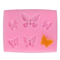 Molde de Silicon para Fondant de Mariposas de 6 Cavidades TIPS 030-68