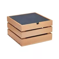 Base Exhibidora Cuadrada de Madera de 25 x 25 x 15 Centimetros MASTER CHEF 6096-3S