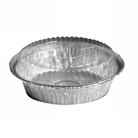 Molde de Aluminio Desechable para Pie de 7 Pulgadas con/ Tapa, Caja de 500 Unidades TIPS D-216-1