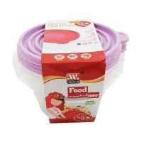 Contenedor Redondo de Plastico de 760 Mililitros, Set de 4 Unidades TIPS E-131