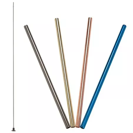 Pajilla Recta de Acero Inoxidable de 21.5 Centimetros, Set de 4 Unidades LURCH 00240991
