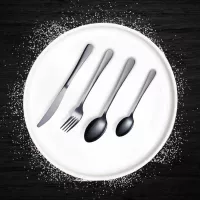 Juego de Cuberteria de Color Negro de 24 Piezas TIPS BCS01-05 2