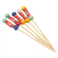 Pincho de Bambu de Bolas de Colores Surtidos 9 Centimetros, Paquete de 50 Unidades TIPS ARK25-48