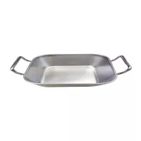 Plato Cuadrado de Acero Inoxidable con Asas 10 x 11 x 4.2 Centimetros TIPS SSC-109