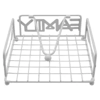 Servilletero de Metal Cuadrado con Leyenda de Familia de Color Blanco SIN ASIGNAR HP02-683H 2