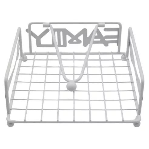 Servilletero de Metal Cuadrado con Leyenda de Familia de Color Blanco SIN ASIGNAR HP02-683H