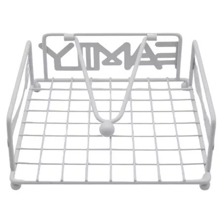 Servilletero de Metal Cuadrado con Leyenda de Familia de Color Blanco SIN ASIGNAR HP02-683H