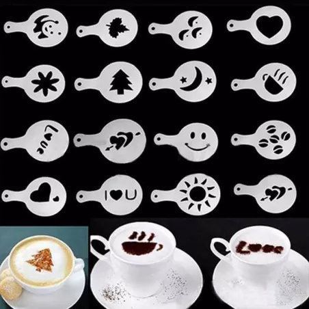 Estencil para Decorar Cafe, Set  de 16 Unidades MASTER CHEF 9890657