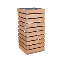 Base Exhibidora Cuadrada de Madera de 25 x 25 x 50 Centimetros MASTER CHEF 6096-10S