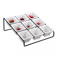 Rack de Rejilla para Bowl Cuadrado con 9 Compartimientos de 33 x 32 x 14 Centimetros MASTER CHEF 1083-9