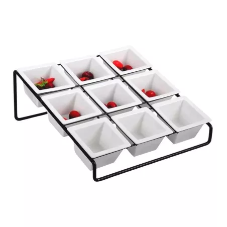 Rack de Rejilla para Bowl Cuadrado con 9 Compartimientos de 33 x 32 x 14 Centimetros MASTER CHEF 1083-9