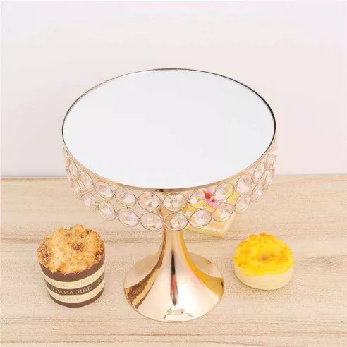 Base de Queque Metalica Dorada de Perlas Redondas de 30 x 40 Centimetros SIN ASIGNAR CS8003-30G